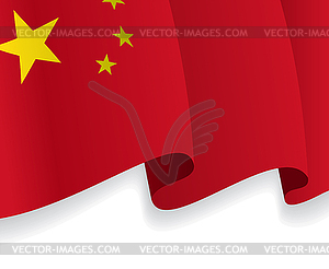 Background with waving Chinese Flag - vector image