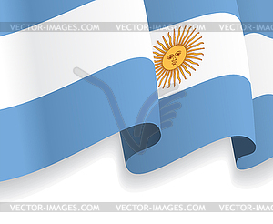 Background with waving Argentine Flag - vector image