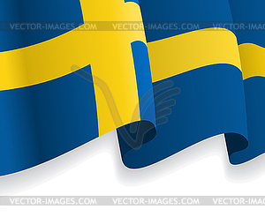 Background with waving Swedish Flag - vector image