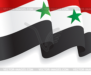 Background with waving Syrian Flag - vector clip art