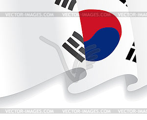 Фон с размахивая Южная Корея Отметить - изображение в векторном формате
