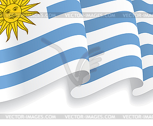 Background with waving Uruguayan Flag - vector image