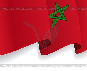 Background with waving Moroccan Flag - vector clipart