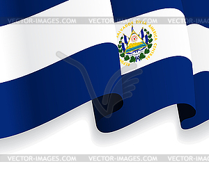 Background with waving Salvador Flag - vector image