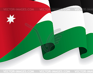 Background with waving Jordan Flag - vector clipart