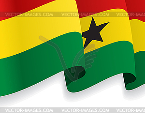 Background with waving Ghana Flag - vector image