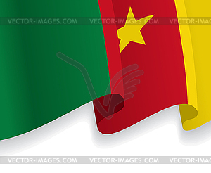 Background with waving Cameroon Flag - vector clip art