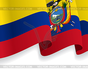 Background with waving Ecuadorian Flag - vector clipart