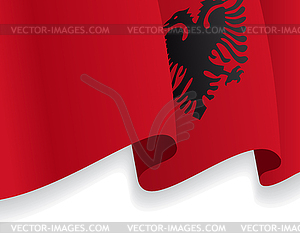 Background with waving Albanian Flag - vector clipart