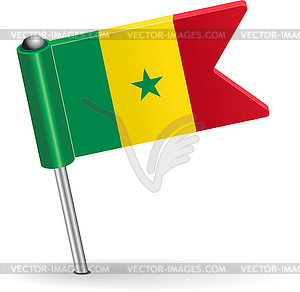 Senegal pin icon flag - color vector clipart