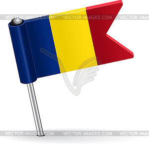 Romanian pin icon flag - vector clip art