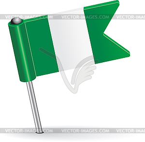 Nigerian pin icon flag - vector image