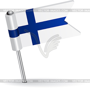 Finnish pin icon flag - vector clip art