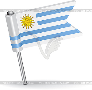 Uruguay pin icon flag - vector image