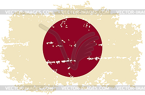 Japanese grunge flag.  - vector clipart