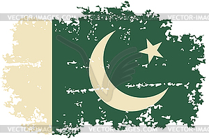 Pakistani grunge flag.  - vector image