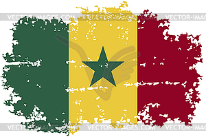 Senegalese grunge flag.  - vector clip art