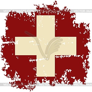 Swiss grunge flag.  - vector image