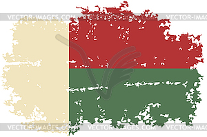 Madagascar grunge flag.  - vector clip art