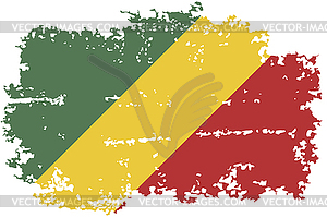 Congo grunge flag.  - color vector clipart