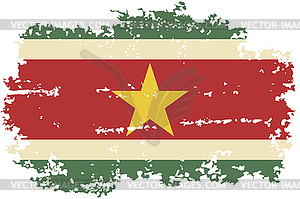 Surinamese grunge flag.  - vector clipart