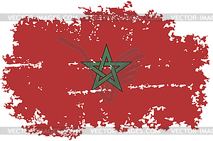 Moroccan grunge flag. - stock vector clipart
