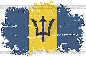 Barbados grunge flag.  - vector clip art