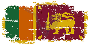 Шри-Ланка гранж флаг. - векторный дизайн