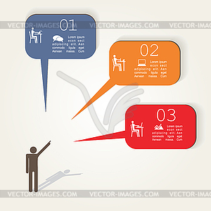 Man with Pointing hand - stock vector clipart