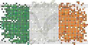 Плитка флаг Ирландский гранж - клипарт в векторе