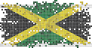 Jamaican grunge tile flag - vector clip art