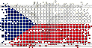 Плитка флаг Чехии гранж - иллюстрация в векторе