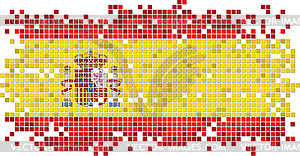 Spanish grunge tile flag - vector clip art