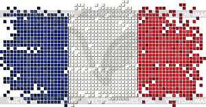 Французский флаг гранж плитка - векторный эскиз