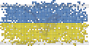 Плитка флаг Украинской гранж - рисунок в векторе