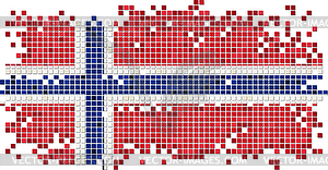 Плитка флаг Норвегии гранж - изображение в векторе / векторный клипарт