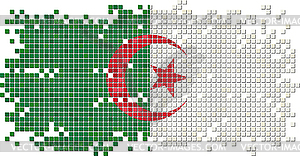 Algerian grunge tile flag - vector image