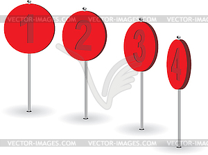 Set of numeral pins - vector image