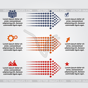 Abstract infographic with dots arrows - vector image