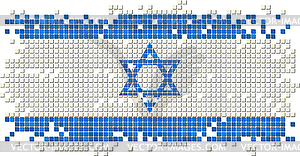 Плитка флаг Израиля гранж - графика в векторном формате