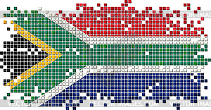 South Africa grunge tile flag - vector image