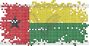 Guinea-Bissau grunge tile flag - vector clip art