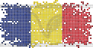 Плитка флаг Румынии гранж - изображение векторного клипарта