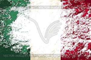 Italian flag. Grunge background - stock vector clipart