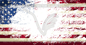 American flag. Grunge background - vector clipart