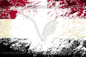 Yemeni flag. Grunge background - royalty-free vector image