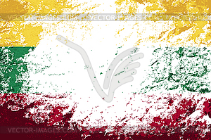 Lithuanian flag. Grunge background - vector clipart