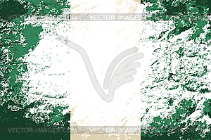 Nigerian flag. Grunge background - vector image