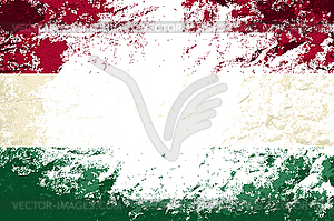 Венгерский флаг. Гранж фон - векторный клипарт / векторное изображение