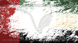 United Arab Emirates flag. Grunge background - color vector clipart